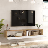 Comoda TV de perete Dello, 180x32x30 cm - Alb-Sonoma