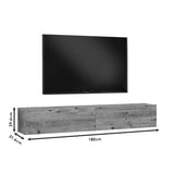 Comoda TV de perete Dello, 180x32x30 cm - Alb-Sonoma