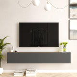 Comoda TV de perete Dello, Antracit - Sonoma, 180x32x30 cm - Antracit