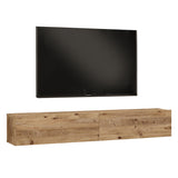 Comoda TV de perete Dello, Antracit - Sonoma, 180x32x30 cm - Sonoma