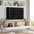 Comoda TV de perete Serit, Alb - sonoma, 140x31x29 cm, imagine suplimentara