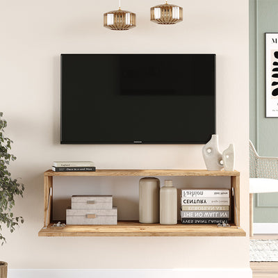 Comoda TV de perete Serit sonoma color, 100x31x29 cm, imagine suplimentara