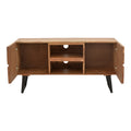Comoda TV Dervie lemn masiv de acacia, Natural, 130x43x66 cm, detaliu produs