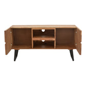 Comoda TV Dervie lemn masiv de acacia, Natural, 130x43x66 cm, detaliu produs