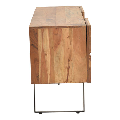 Comoda TV Dervie lemn masiv de acacia, Natural, 130x43x66 cm, perspectiva suplimentara