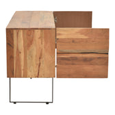 Comoda TV Dervie lemn masiv de acacia, Natural, 130x43x66 cm, foto produs