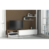 Comoda Tv Dizayn - White, Walnut, Alb, 180x41x31 cm