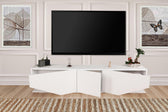 Comoda Tv Elegant cu 3 usi, Alb, 180 x 40 x 30 cm