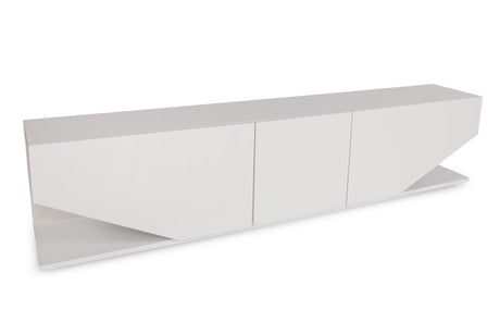 Comoda Tv Elegant cu 3 usi, Alb, 180x40x30 cm