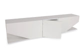 Comoda Tv Elegant cu 3 usi, Alb, 180 x 40 x 30 cm