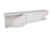 Comoda Tv Elegant cu 3 usi, Alb, 180 x 40 x 30 cm