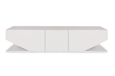 Comoda Tv Elegant cu 3 usi, Alb, 180 x 40 x 30 cm
