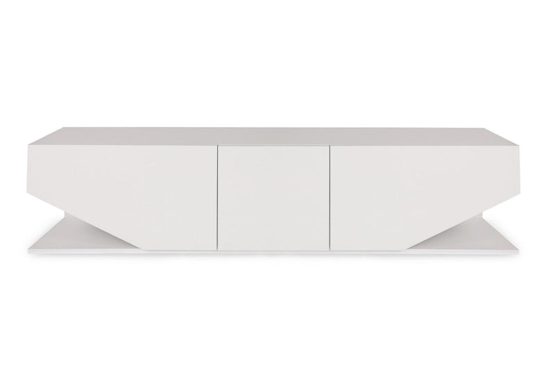 Comoda Tv Elegant cu 3 usi, Alb, 180 x 40 x 30 cm