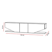 Comoda Tv Elegant cu 3 usi, Alb, 180 x 40 x 30 cm