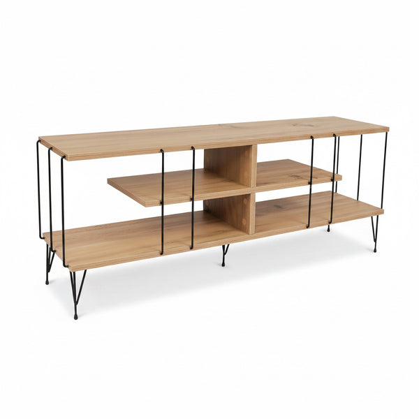 Comoda TV Eze, Crem - Alb - Maro - Gri, 120x45x30 cm