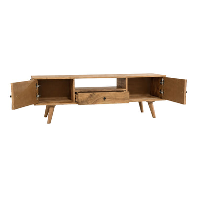 Comoda TV Firpo, Natural, 130x35x45 cm, imagine ambient