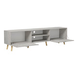 Comoda TV Gorna, Aspect marmura, Bej, 180x35x49 cm