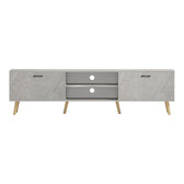 Comoda TV Gorna, Aspect marmura, Bej, 180x35x49 cm, imagine produs 4