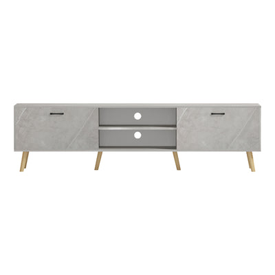Comoda TV Gorna, Aspect marmura, Bej, 180x35x49 cm, imagine produs 4