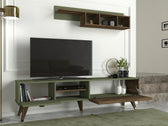 Comoda TV Heron cu biblioteca, Nuc, 180 x 48 x 35 cm
