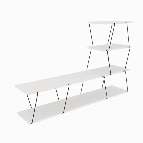 Comoda Tv ilgaz, Alb - Crem - Gri, 150x93x30 cm
