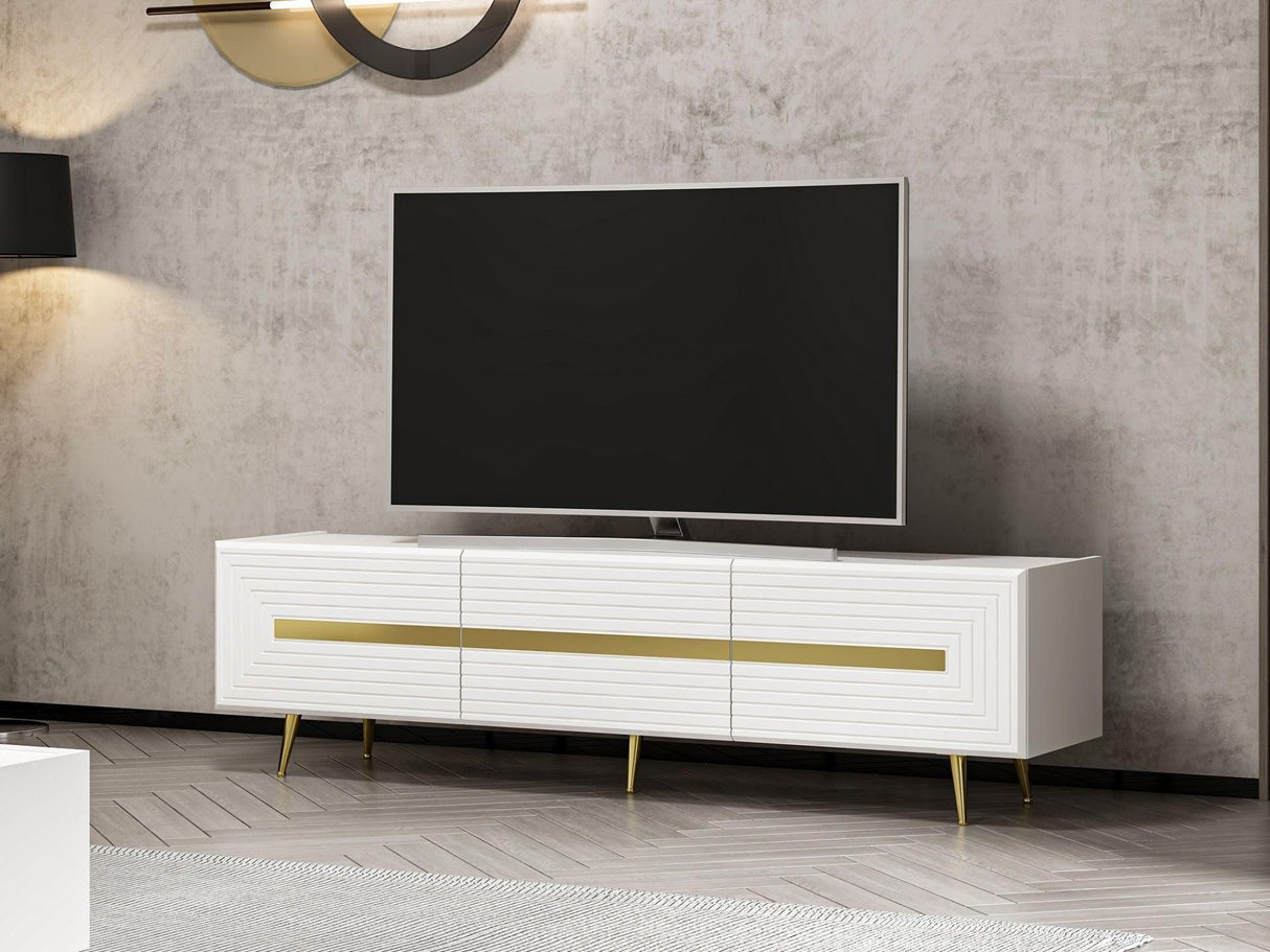 Comoda TV Jose - White, Alb, 180x50x42 cm