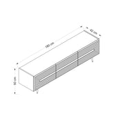 Comoda TV Jose - White, Alb, 180x50x42 cm
