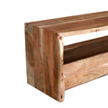 Comoda TV Konna lemn masiv de acacia, nuc, 140x40x45 cm, imagine suplimentara