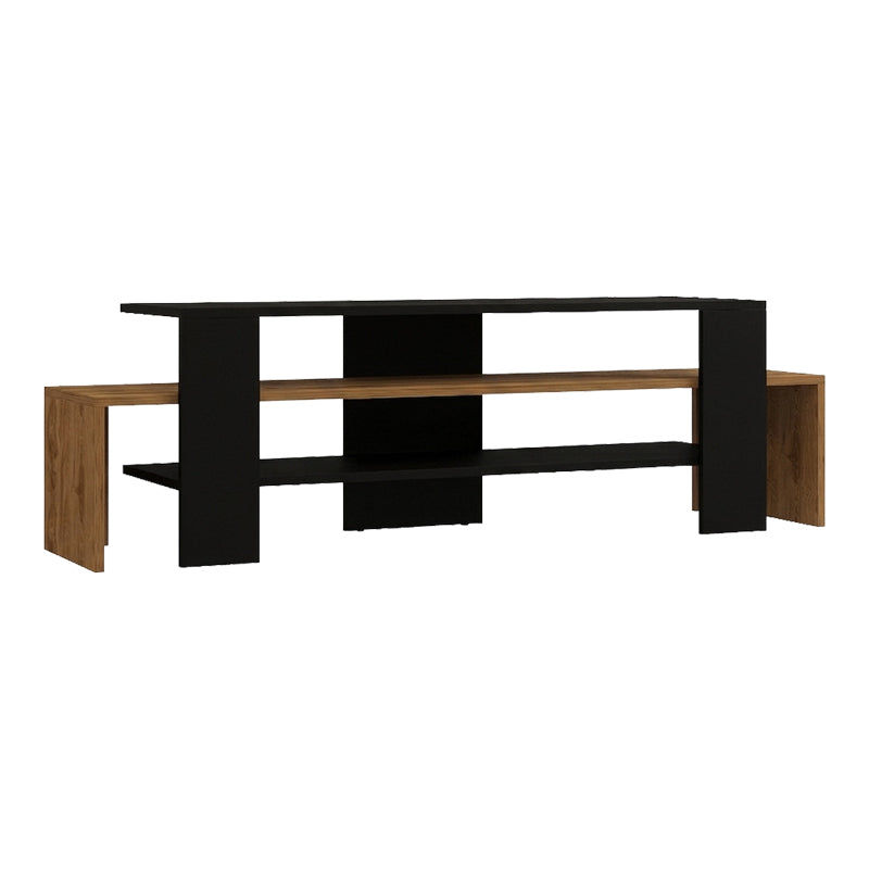 Comoda TV Lenour, Sonoma-Negru, 150x35x45 cm