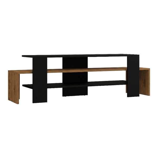 Comoda TV Lenour, Sonoma-Negru, 150x35x45 cm