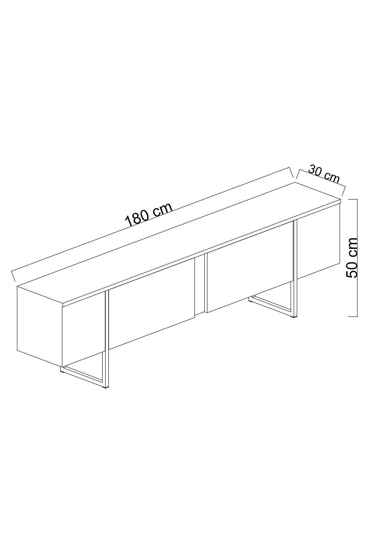 Comoda tv Luxe, 180x30x50 cm - Traverten
Black