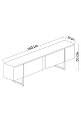 Comoda tv Luxe, 180x30x50 cm - Traverten
Black