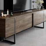 Comoda tv Luxe, 180x30x50 cm - Walnut
Black