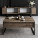 Comoda tv Luxe, 180x30x50 cm - Walnut
Black