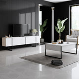 Comoda tv Luxe, 180x30x50 cm - White
Black