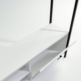 Comodă TV Mat, stejar, negru, alb, 180x180x40 cm - Alb