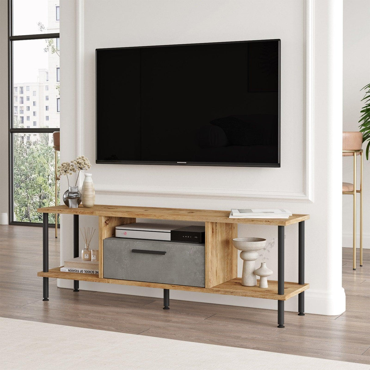 COMODA TV NB1-AG, Stejar, 30x41x120 cm