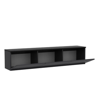 COMODA TV Neon Illuminated - Anthracite, Gri, 32x35x160 cm
