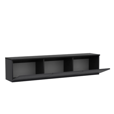 Comoda Tv Neon Illuminated - Anthracite, Gri, 32x35x160 cm