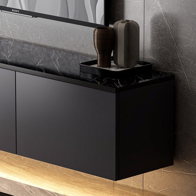COMODA TV Neon Illuminated - Anthracite, Gri, 32x35x160 cm