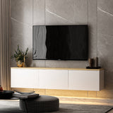 Comoda TV Neon Inarch, alb - stejar, pin atlantic, 160x32 cm - White
Oak