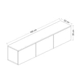 Comoda TV Neon Inarch, alb - stejar, pin atlantic, 160x32 cm - White
Oak