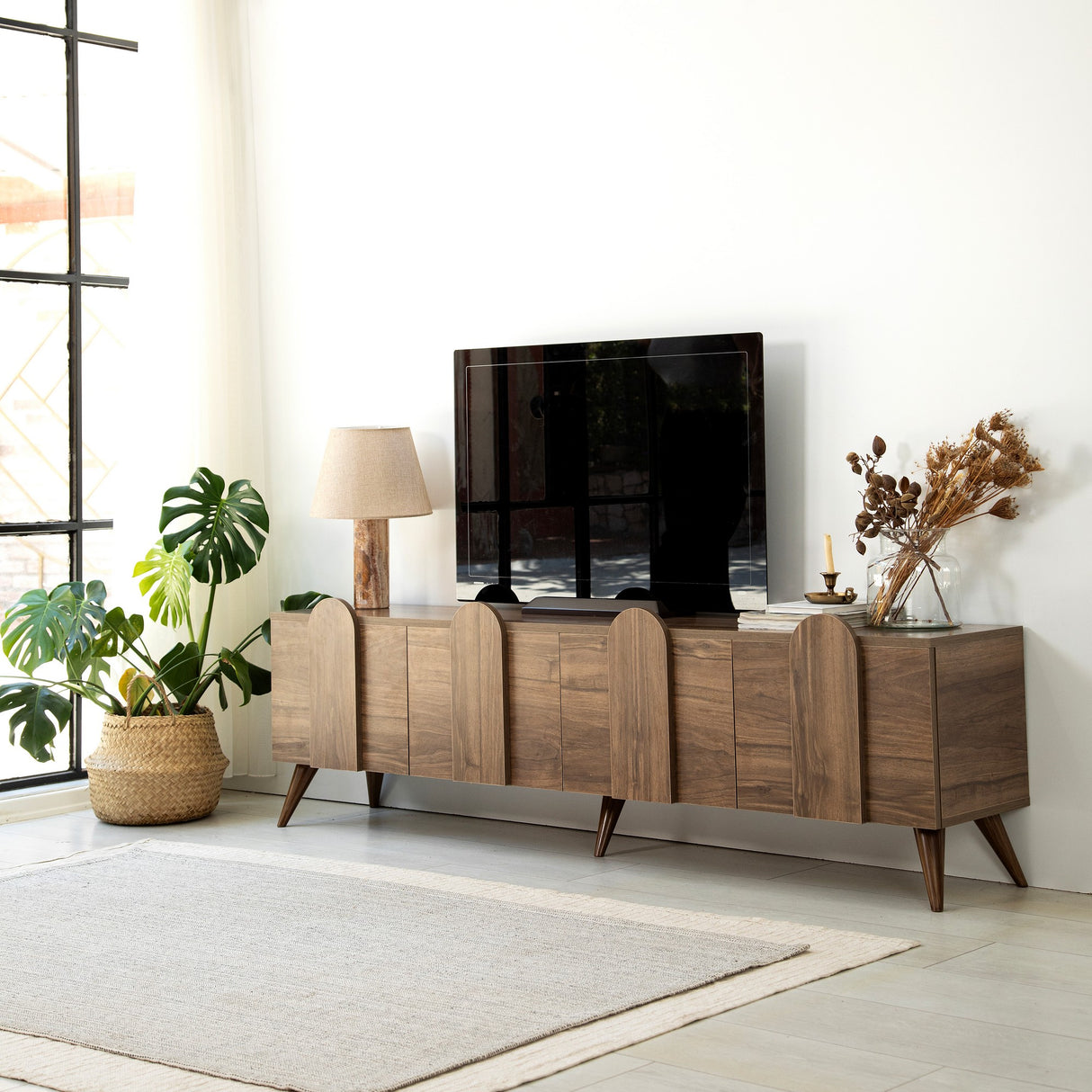 Comodă TV New Line Neostill, stejar - nuc, 180x35 cm - Walnut_552NOS2426