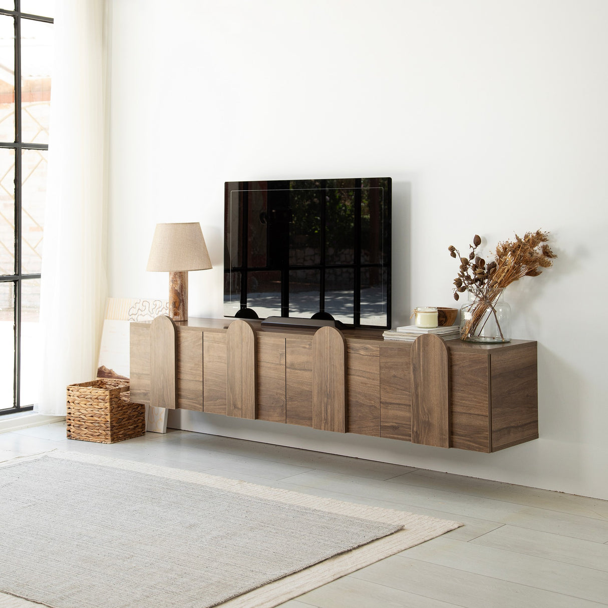 Comodă TV New Line Neostill, stejar - nuc, 180x35 cm - Walnut