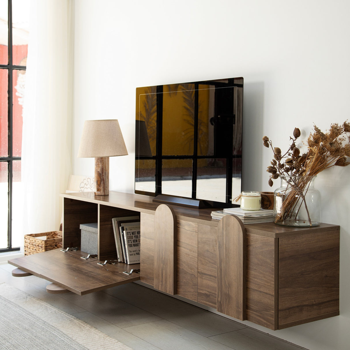 Comodă TV New Line Neostill, stejar - nuc, 180x35 cm - Walnut
