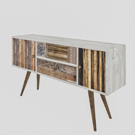 Comoda TV Odense Scandinav, Alb, 122x65x35 cm