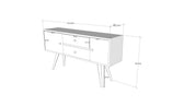 Comoda TV Odense Scandinav, Alb, 122 x 65 x 35 cm