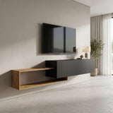 Comoda TV Olande, 210x35x48 cm - Stejar-Negru