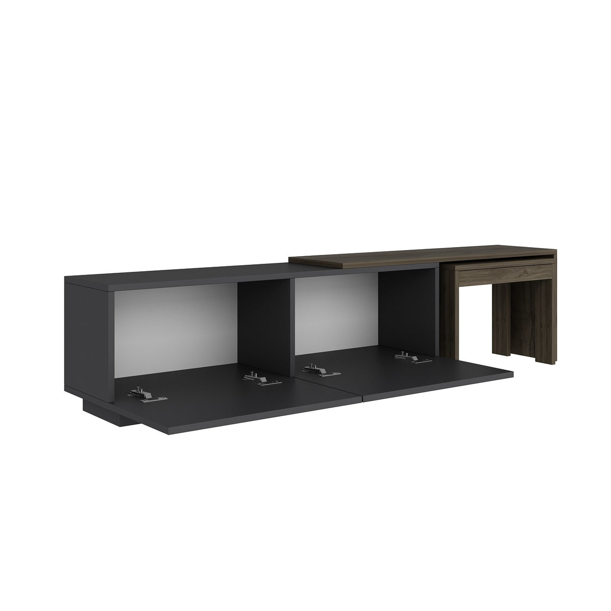 Comoda TV Oslo Antec, Anthracite Walnut - White Atlantic Pine, 180x43 cm - Anthracite
Walnut
