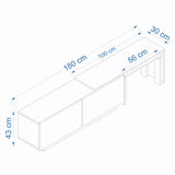 Comoda TV Oslo Antec, Anthracite Walnut - White Atlantic Pine, 180x43 cm - Anthracite
Walnut